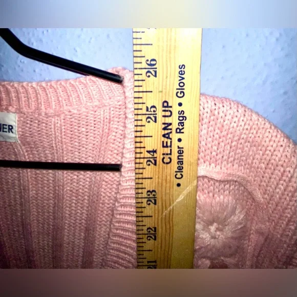 Women’s vintage granny chic knitted pink Alfred Dunner vest L - Picture 5 of 7